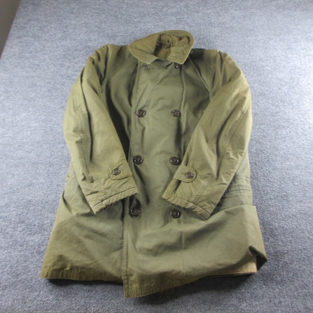 VINTAGE Mackinaw Jacket Mens 34R Green Wool Lined Jeep Coat WWII 40s